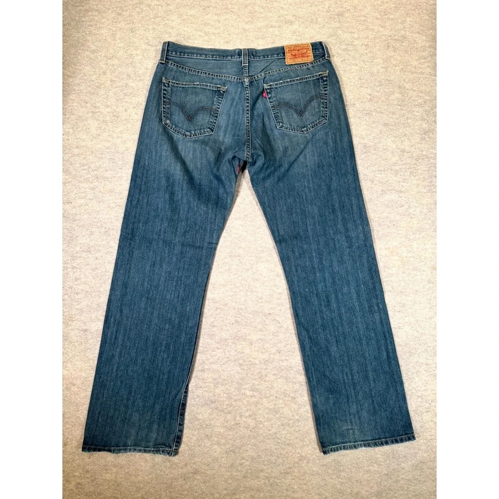 Vintage Levis 501 Original Straight Jeans Men 36x32 Blue Denim Cotton Button Fly